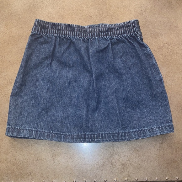Girls Denim Skirt Riders Jean 18 month old skirt Pink Ribbons vintage EUC - Picture 2 of 4